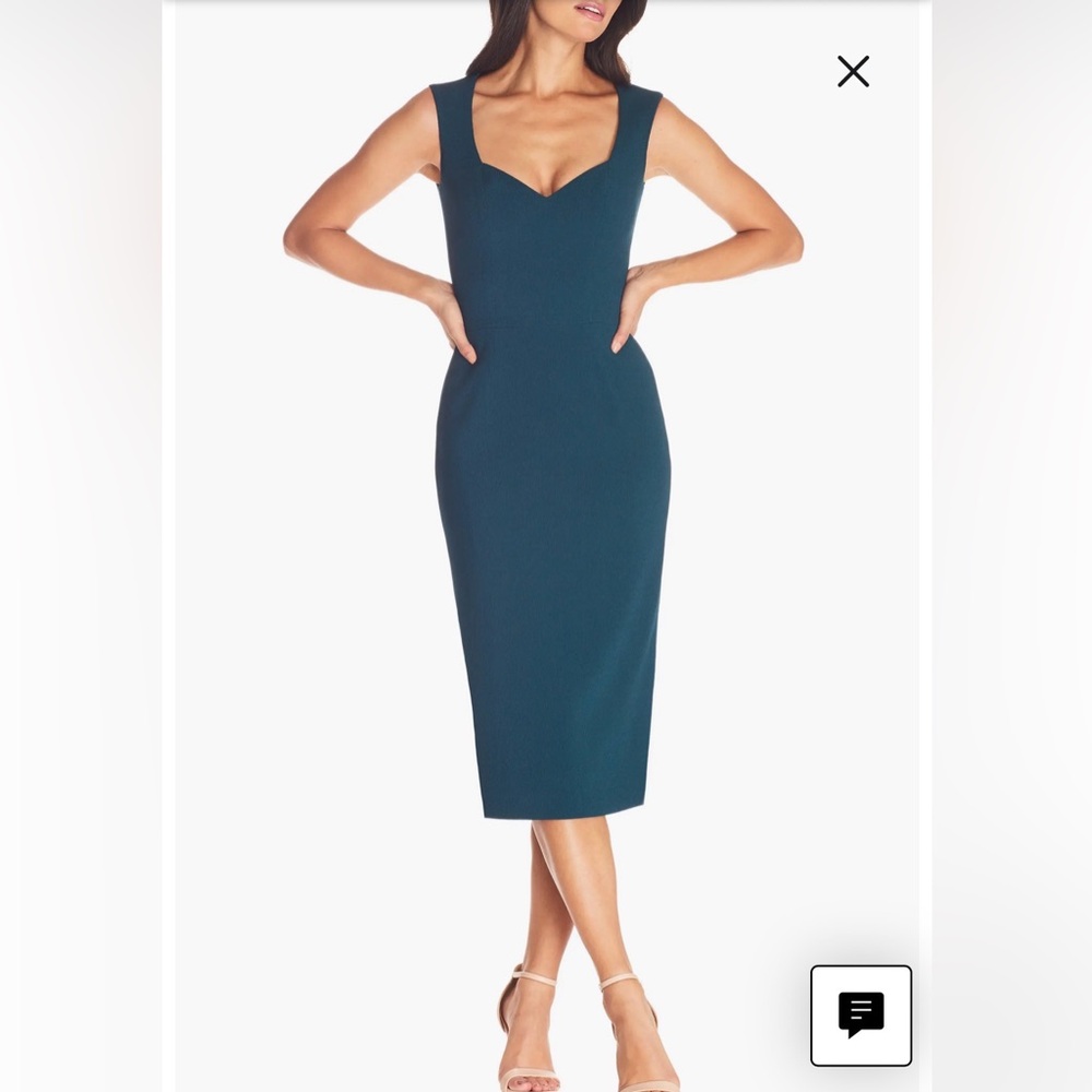 Chic Teal Sleeveless Midi Dress
